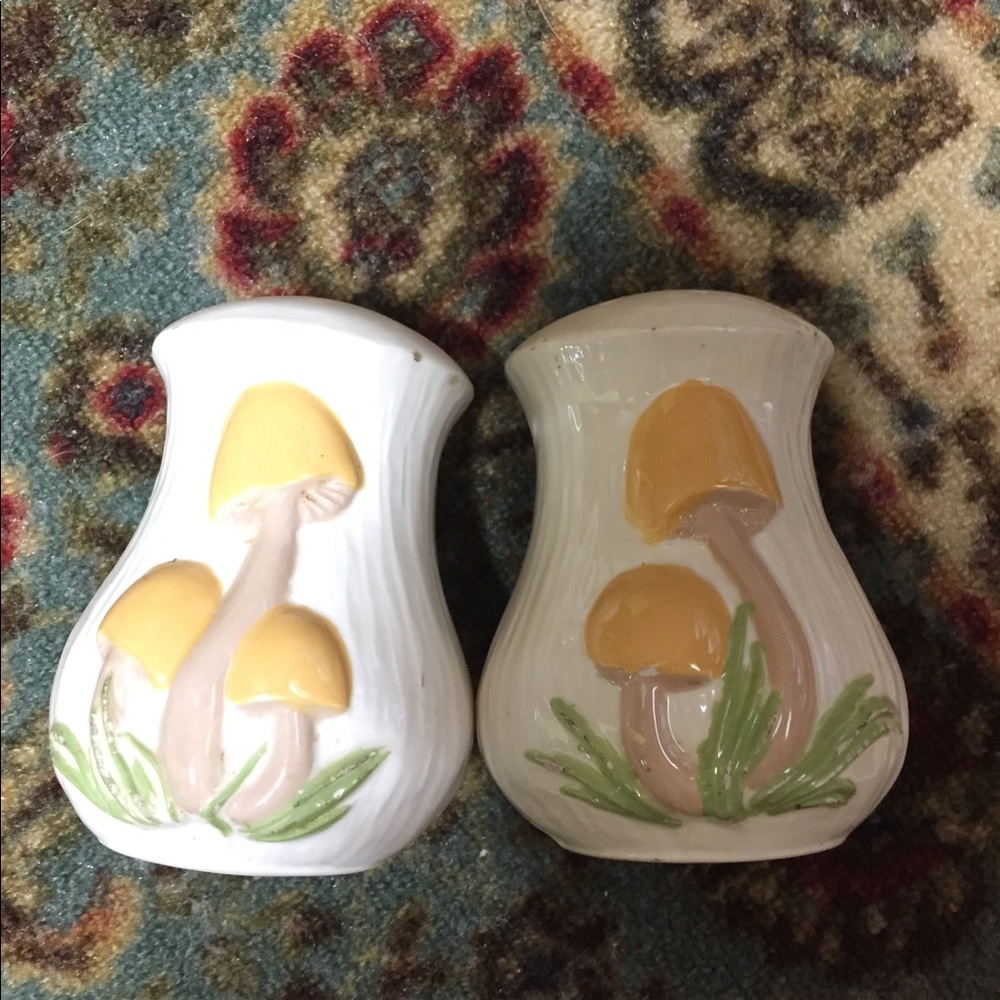 Vintage mushroom salt and pepper shakers